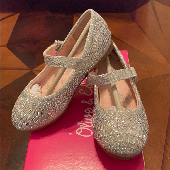 Silver Glitz Toddler Dress Shoes SZ 6 - Picture 1 of 8